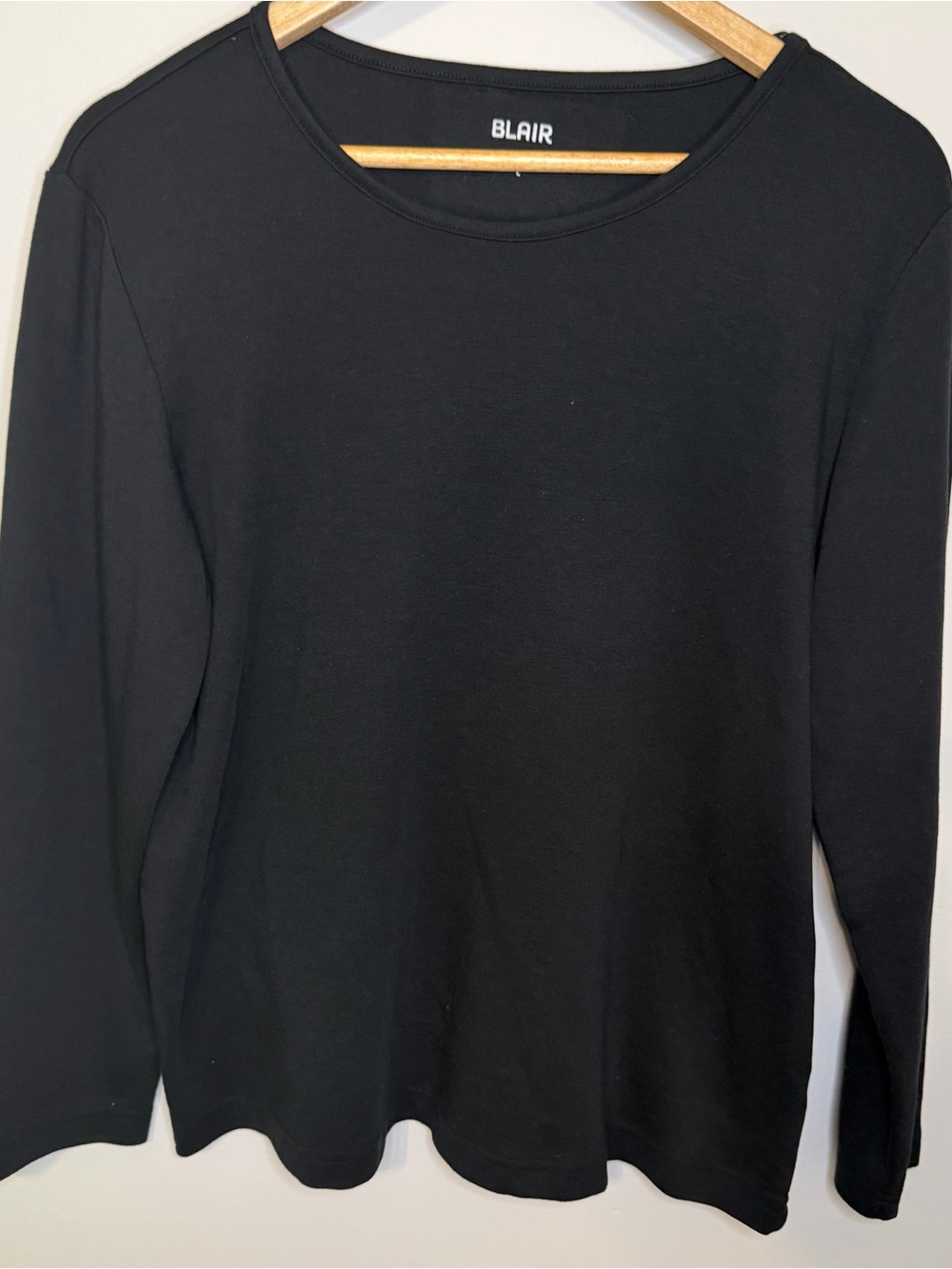 Blair Women’s Black Long Sleeve Crew Neck Basic Casual Top Size Large L - Picture 2 of 4